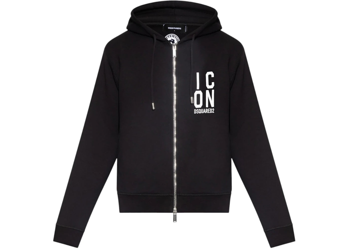 Dsquared2 Bold Icon Logo Zip-Up Hoodie Black