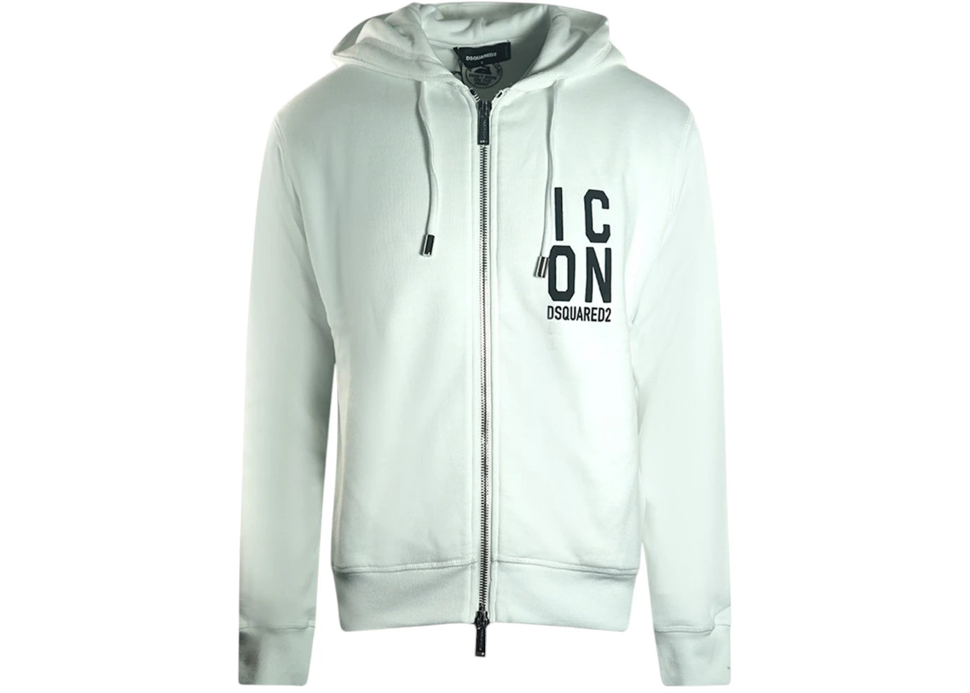 Dsquared2 Bold Icon Logo Zip-Up Hoodie White