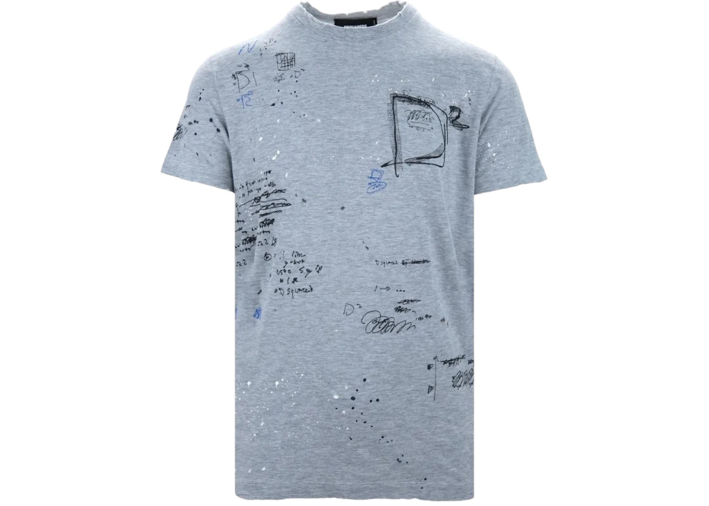 Dsquared2 Cigarette Fit Scribble Logo T-Shirt Grey