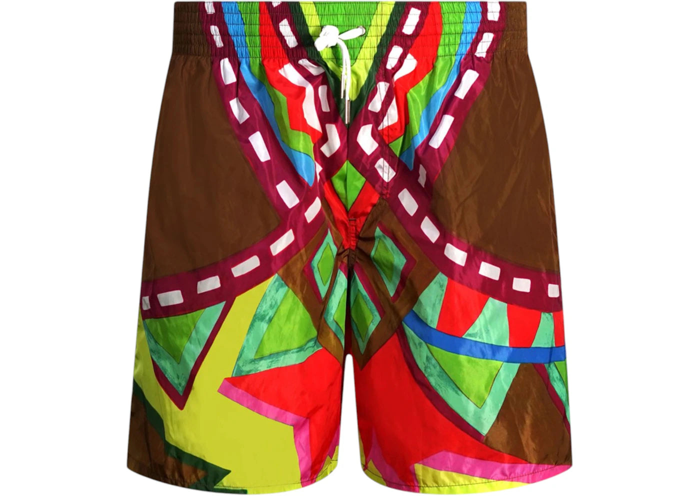 Dsquared2 Colourful Abstract Design Swim Shorts Brown