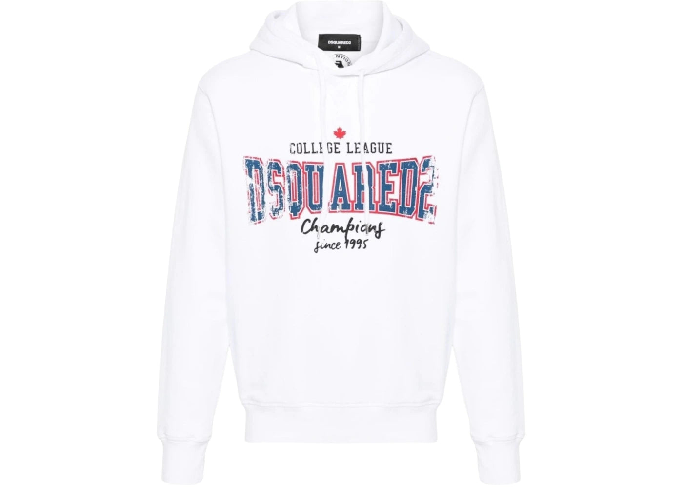 Dsquared2 Cool Fit Faded College League Logo Hoodie White