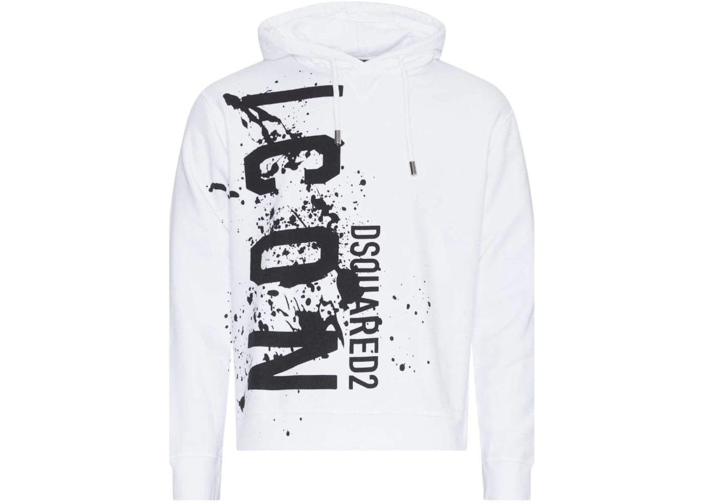 Dsquared2 Cool Fit Icon Splash Logo Hoodie White