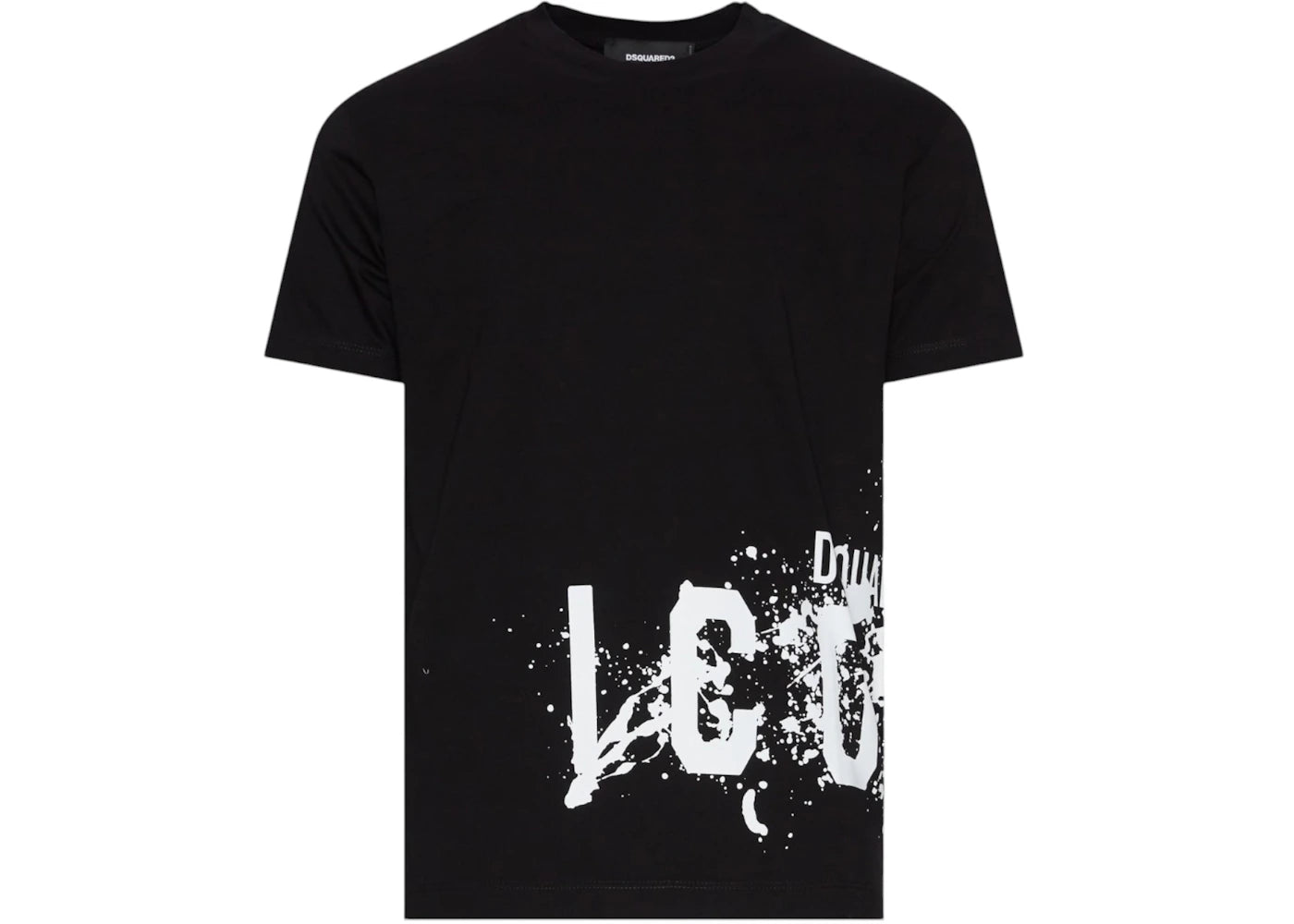 Dsquared2 Cool Fit Large Icon Paint Splatter Logo T-Shirt Black
