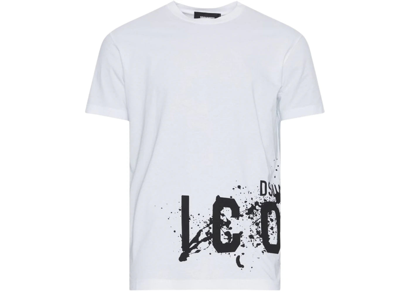 Dsquared2 Cool Fit Large Icon Paint Splatter Logo T-Shirt White