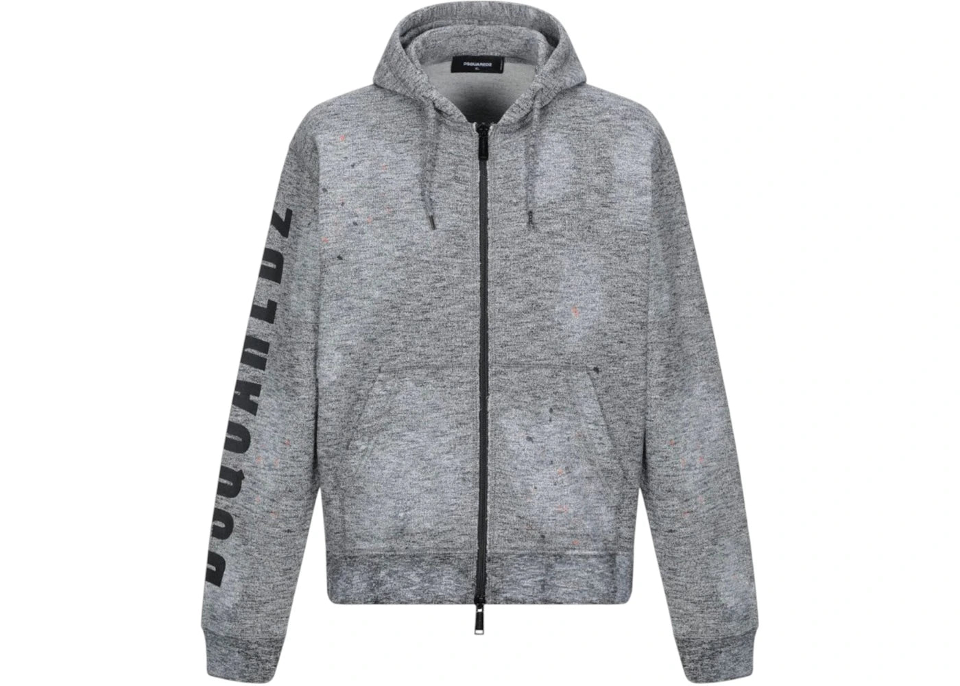 Dsquared2 Paint Spray Arm Logo Hoodie Grey