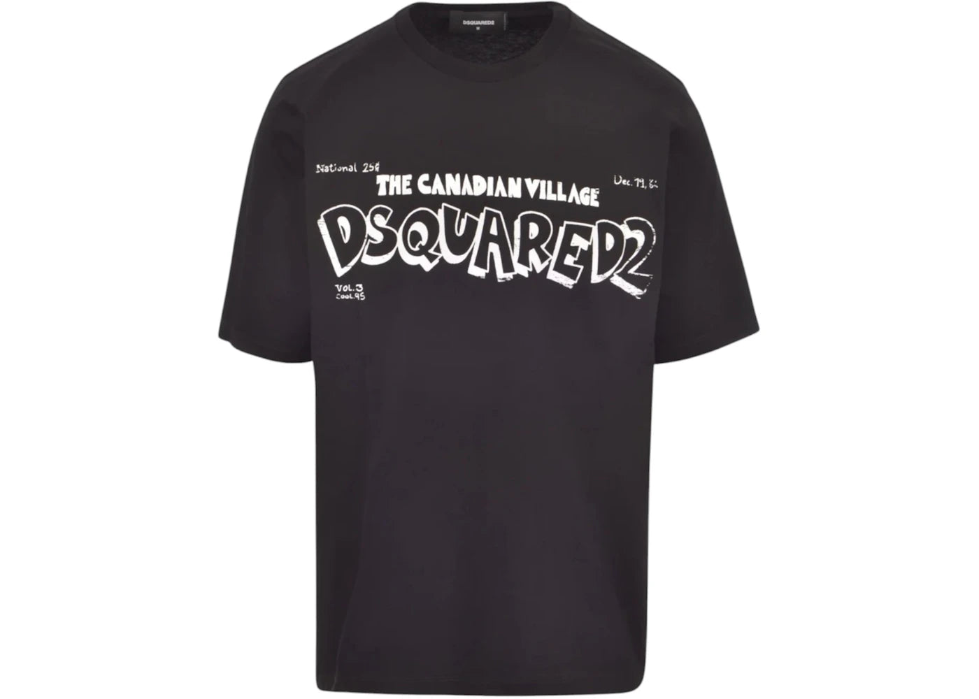 Dsquared2 Skater Fit Canadian Village Logo T-Shirt Black