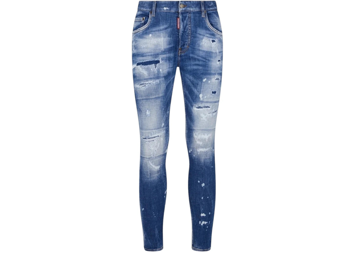 Dsquared2 Super Twinky Jean Faded Reinforced Ripped Jeans Blue