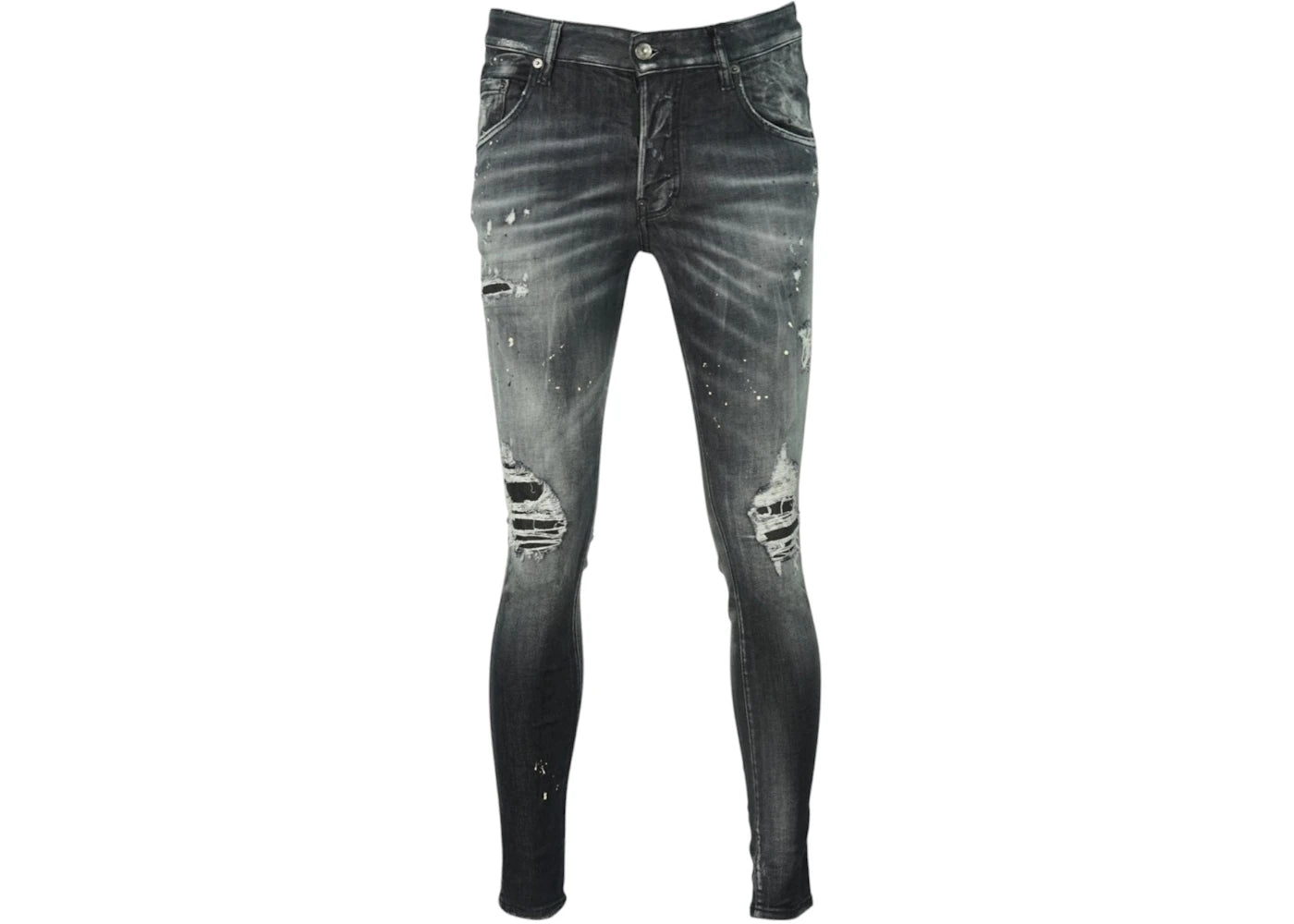 Dsquared2 Super Twinky Jean Paint Splash Destroyed Jeans Black