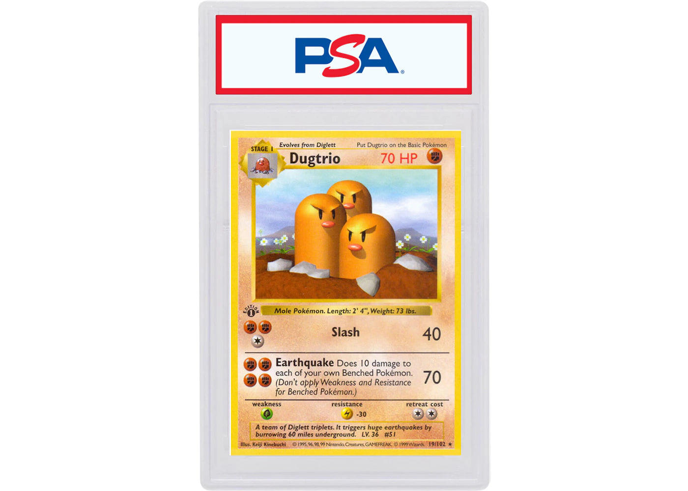 Dugtrio 1999 Pokemon TCG Base Set 1st Edition #19/102 (PSA or BGS Graded)