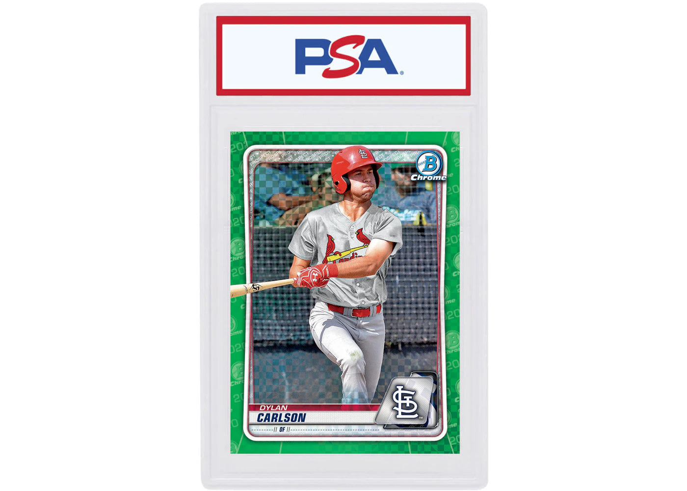 Dylan Carlson 2020 Bowman Chrome X Green X-Fractor /31 #BCP-236 (PSA or BGS Graded)