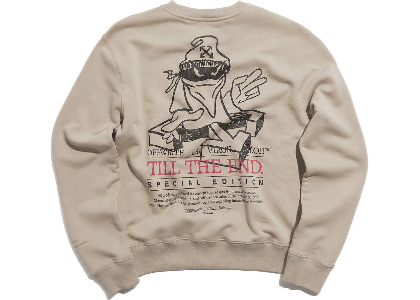 END. x Off-White Big Bandit Crew Sweat Beige/Black/Red