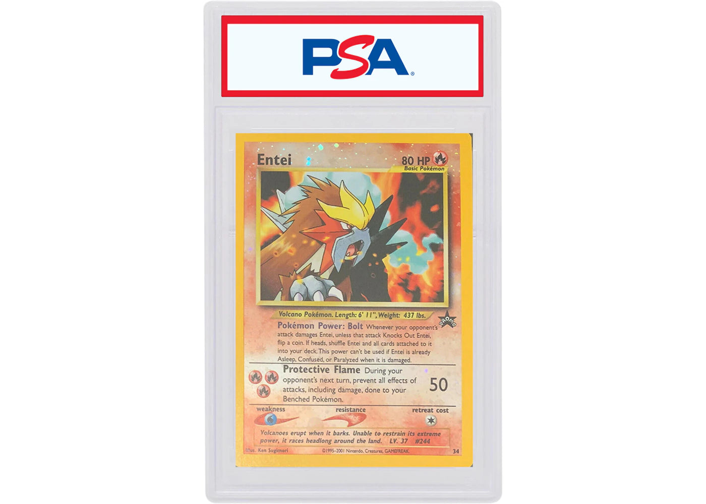 Entei 2001 Pokemon TCG 3 Movie Promo Reverse Holo #34 (PSA or BGS Graded)