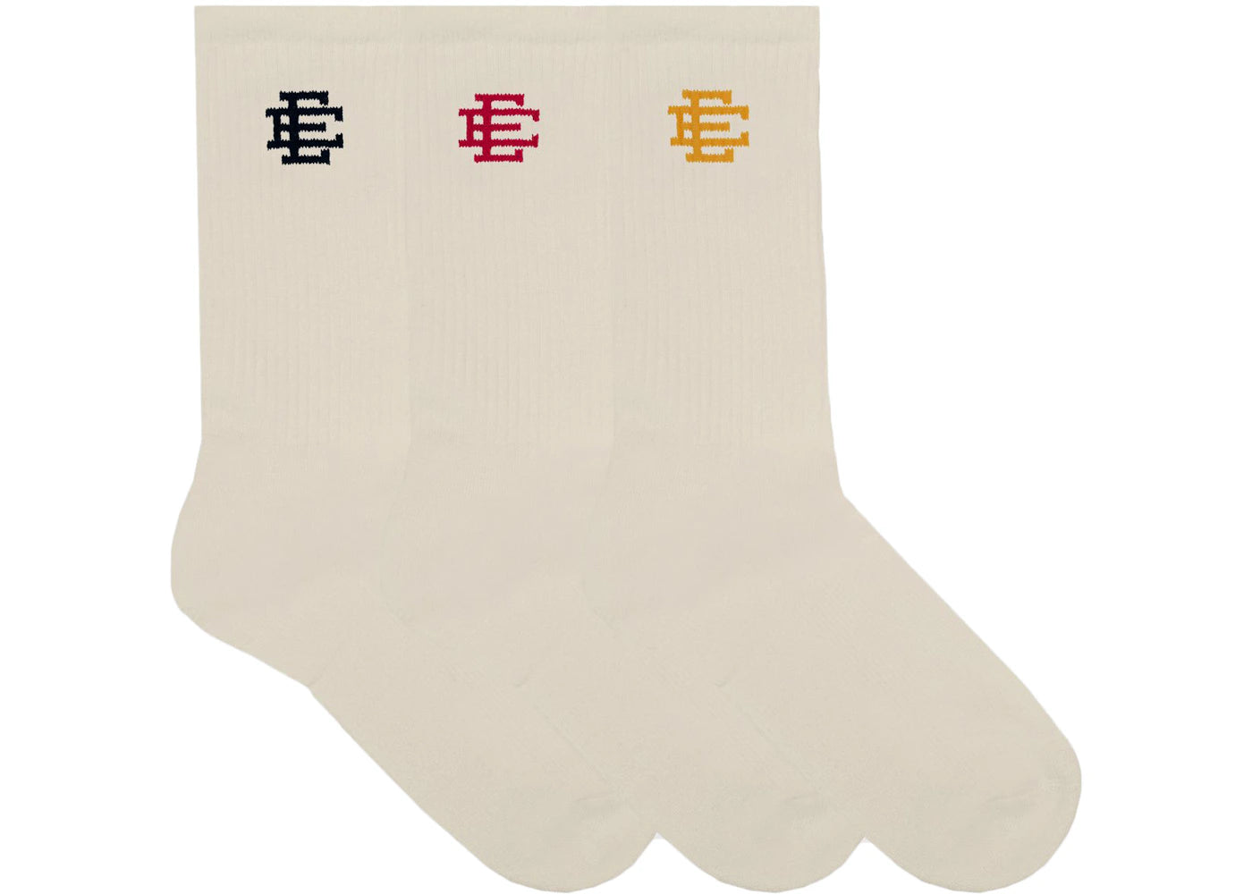 Eric Emanuel EE Beige Socks Yellow/Pink/Navy