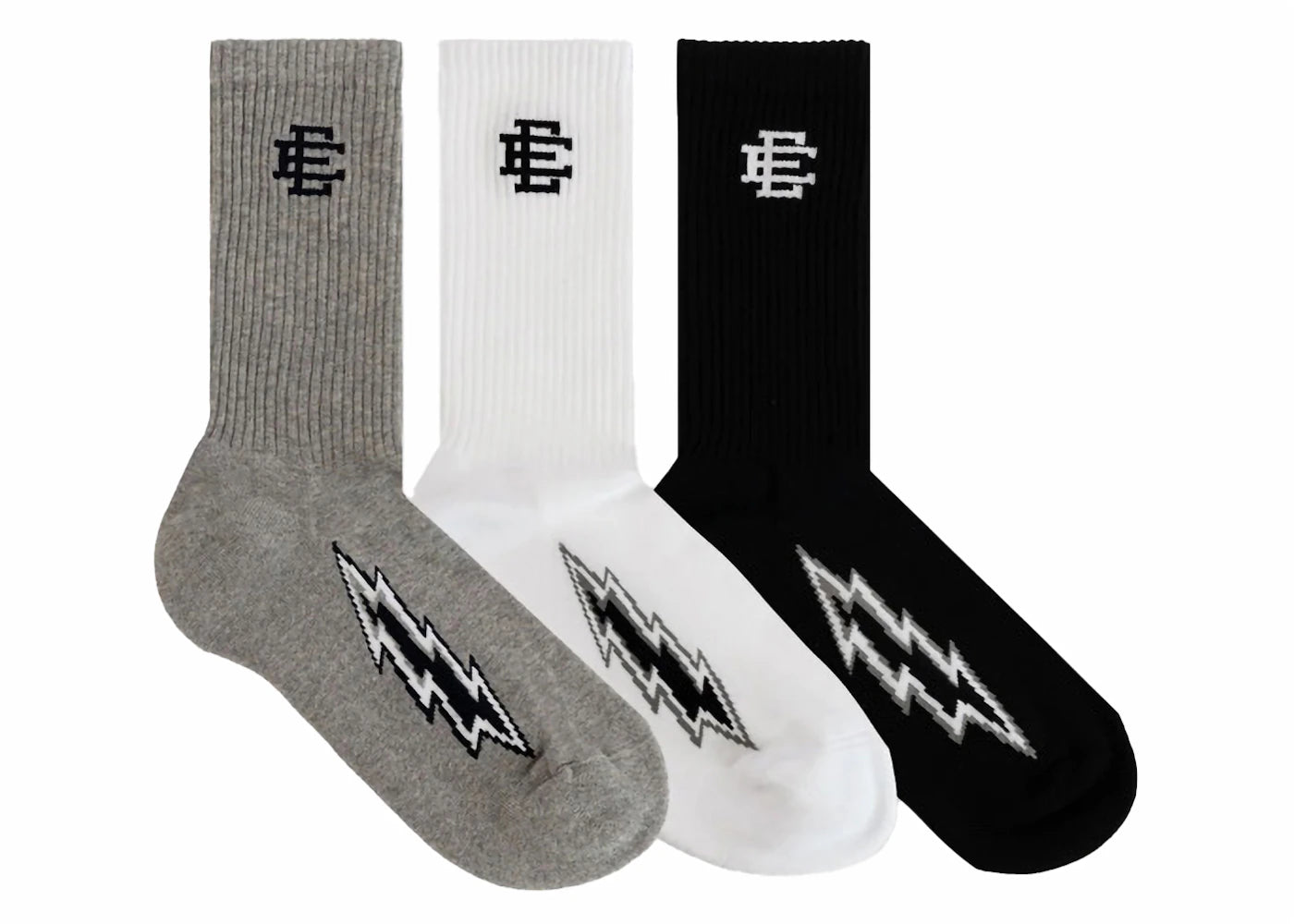 Eric Emanuel EE Bolt Socks Black/Grey/White