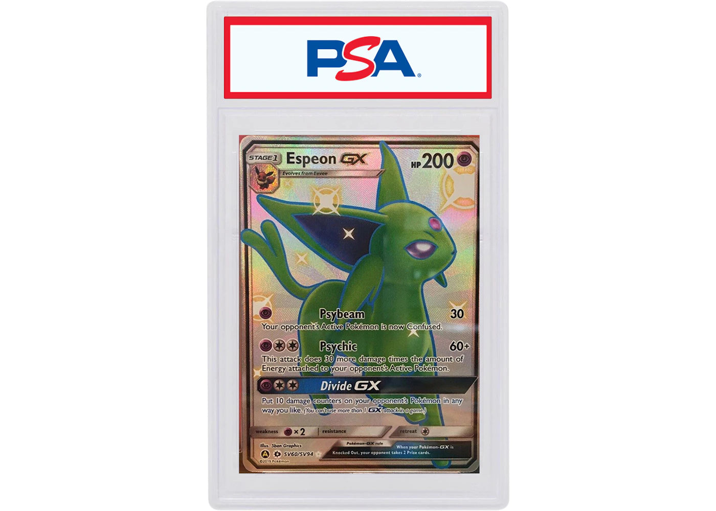 Espeon GX 2019 Pokemon TCG Sun & Moon Hidden Fates Full Art #SV60 (PSA or BGS Graded)