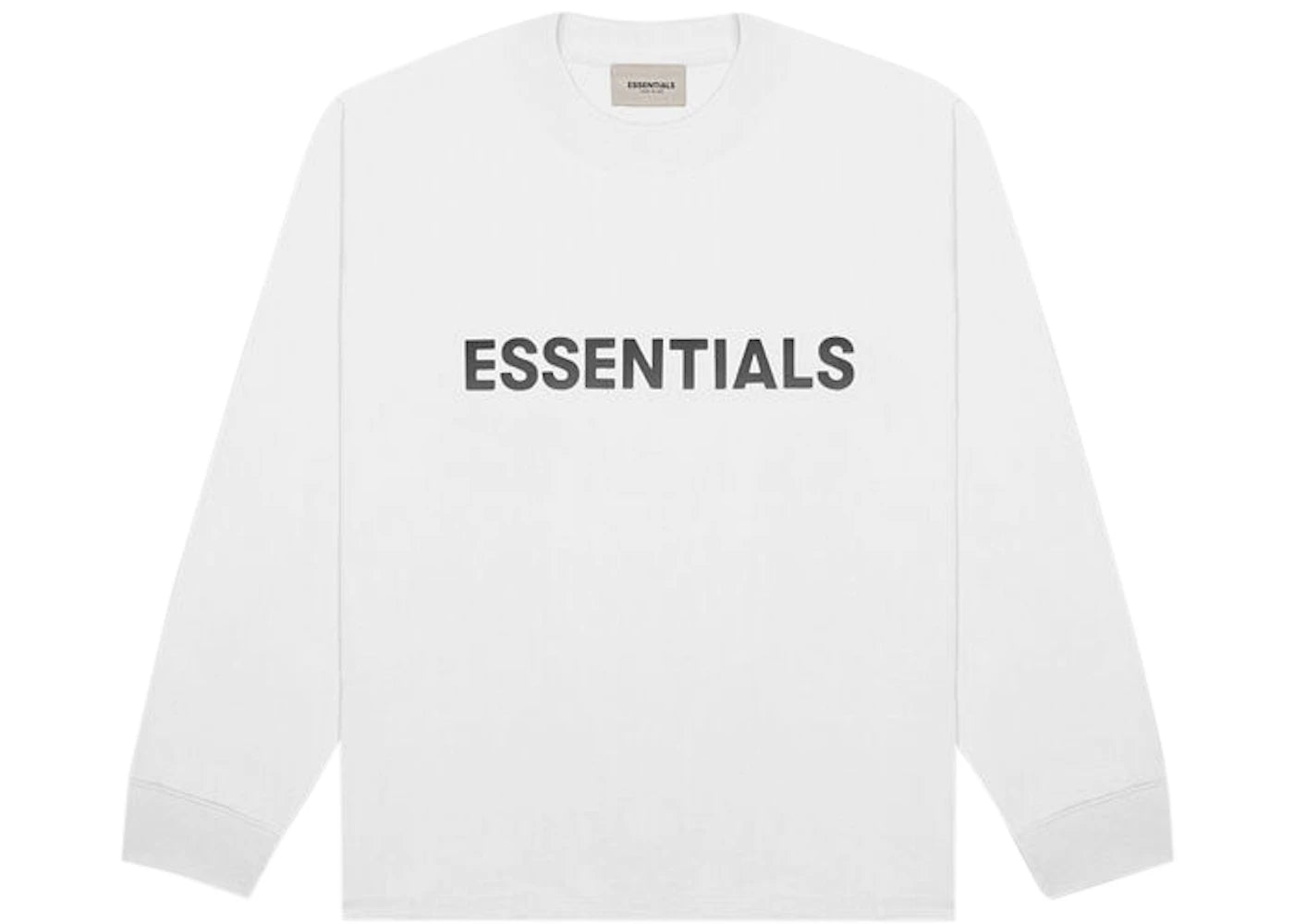 Fear of God Essentials 3D Silicon Applique Boxy Long Sleeve T-Shirt White