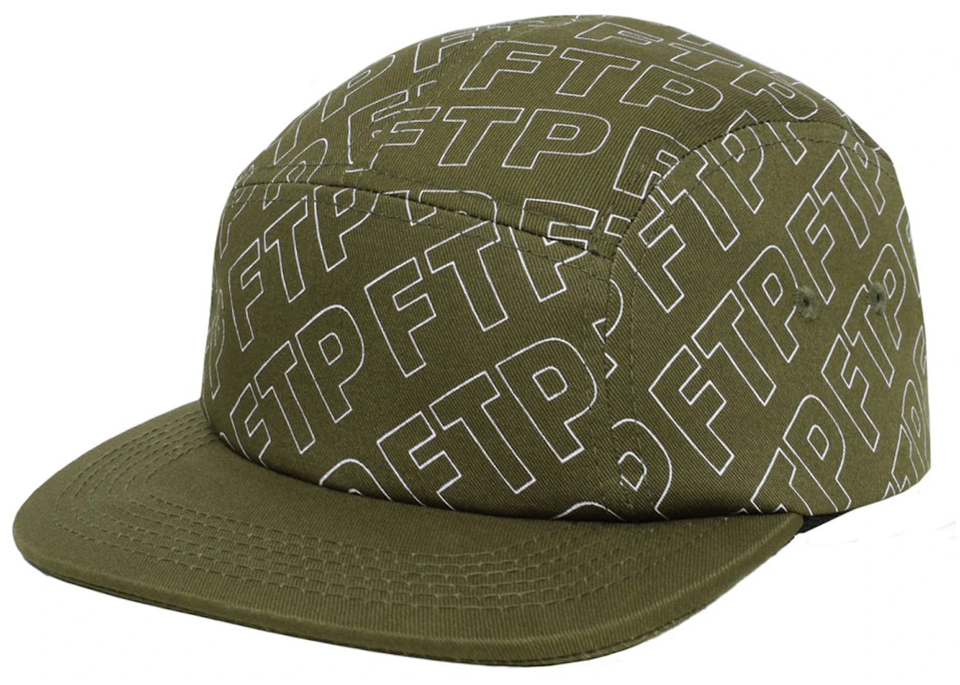 FTP All Over Outline Logo Camp Hat Olive