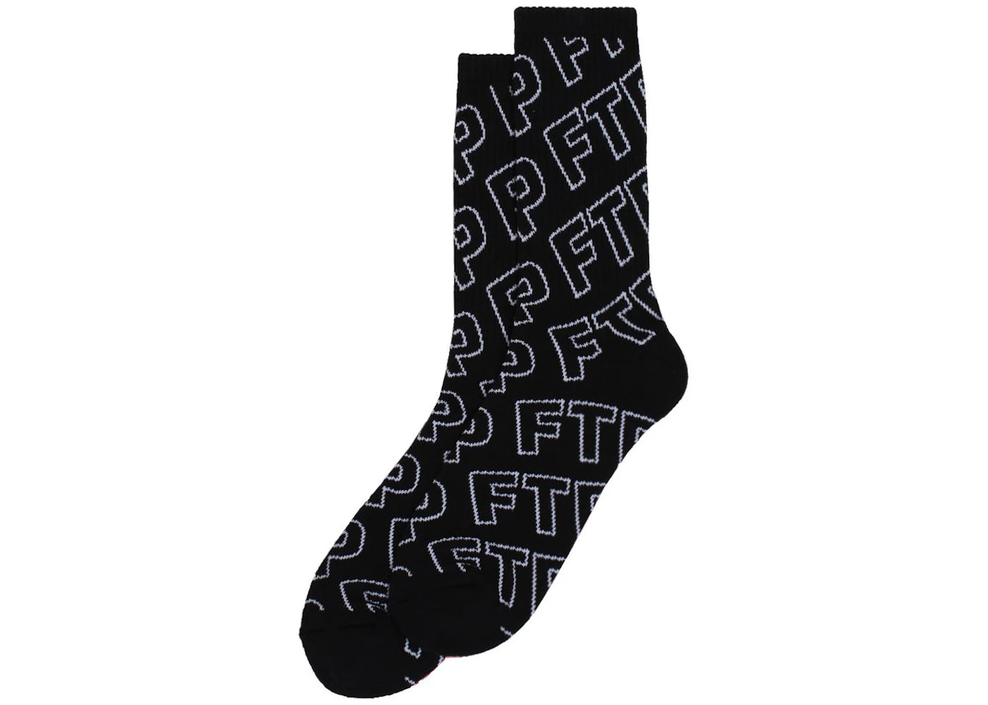 FTP All Over Outline Logo Socks Black