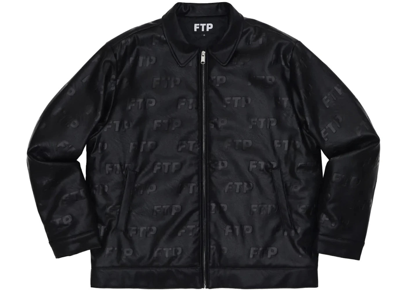 FTP Allover Faux Leather Jacket Black