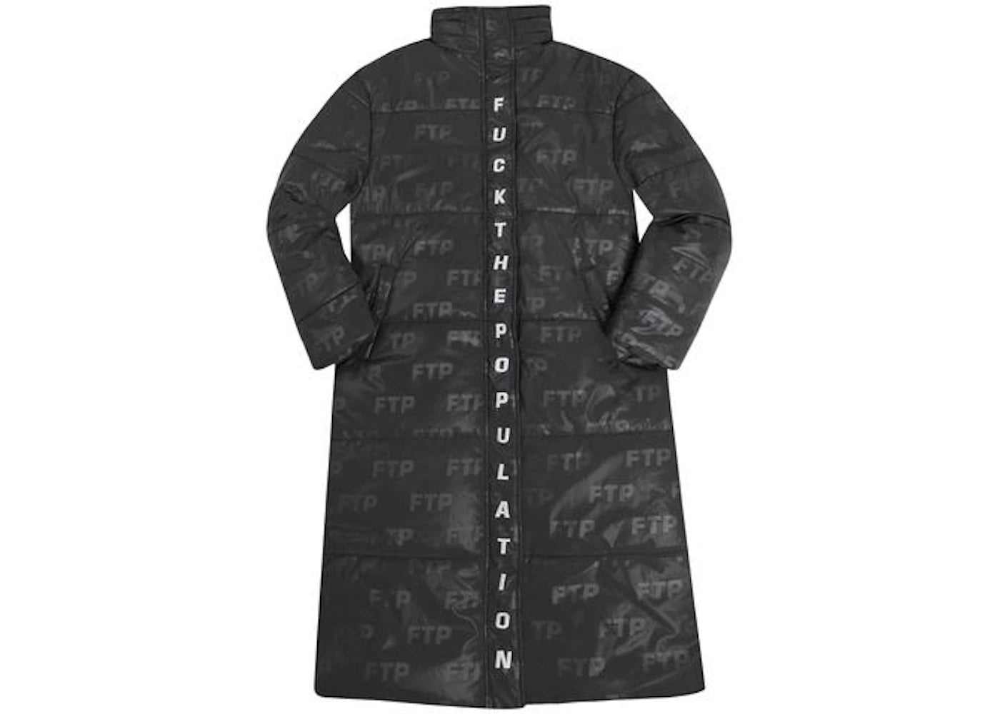 FTP Reflective Trench Coat Black