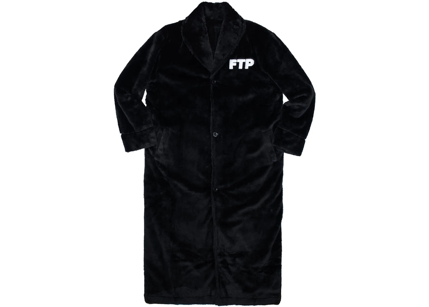 FTP Reversible Fur Trench Coat Black
