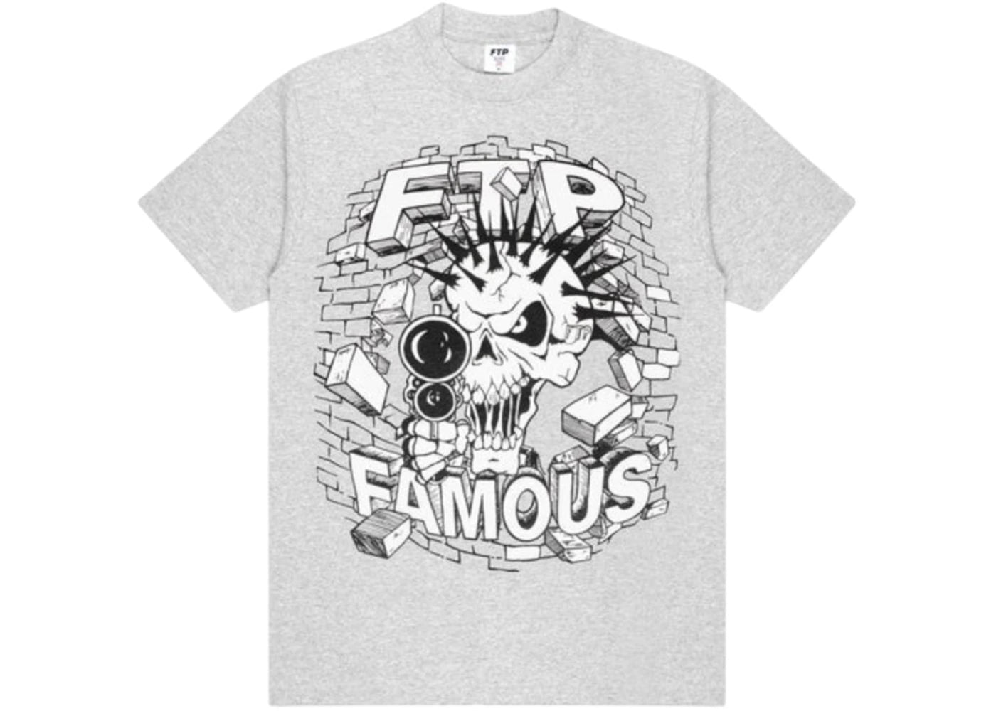 FTP x Famous Skull Tee Heather Grey