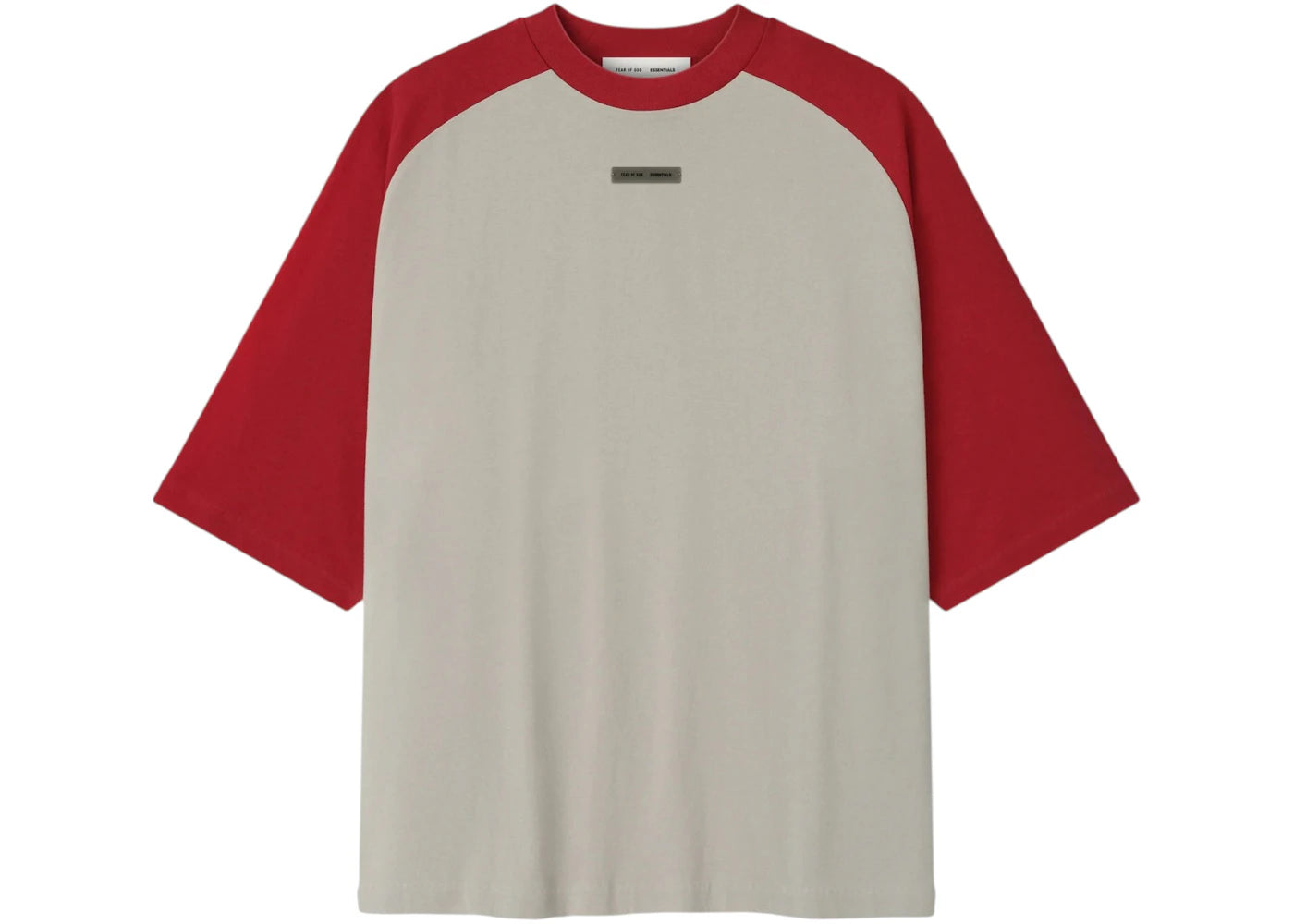 Fear of God Essentials Baseball Tee Smoke Grey/Crimson