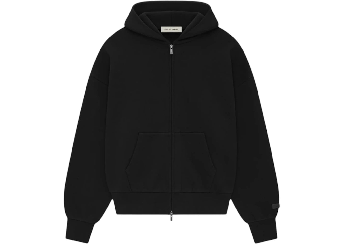 Fear of God Essentials Classic Full Zip-Up Hoodie Jet Black