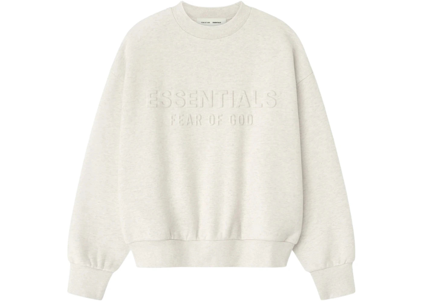 Fear of God Essentials Embossed Classic Crewneck Sweatshirt Oatmeal Heather