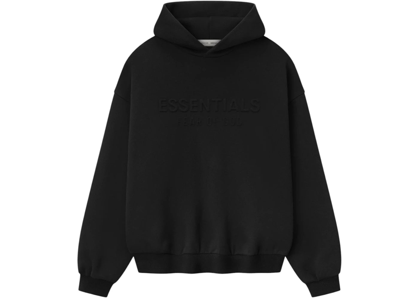 Fear of God Essentials Embossed Classic Fleece Hoodie Vintage Black