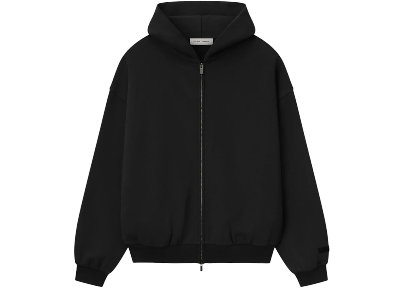 Fear of God Essentials Embossed Classic Fleece Zip-Up Hoodie Vintage Black