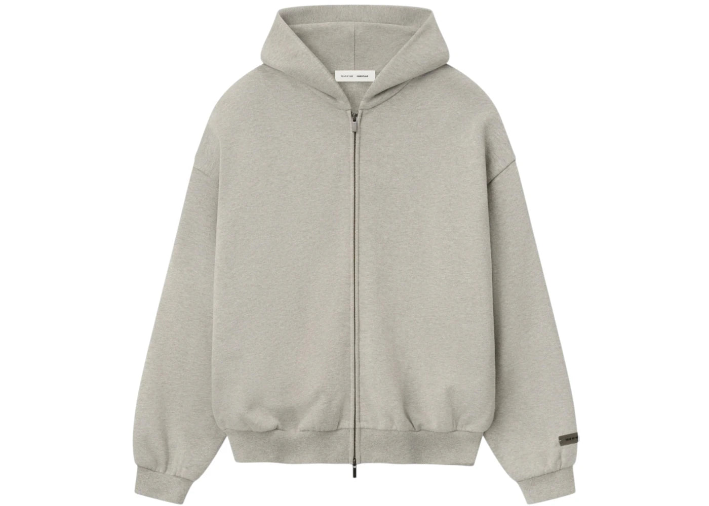Fear of God Essentials Embossed Classic Fleece Zip-Up Hoodie Warm Heather