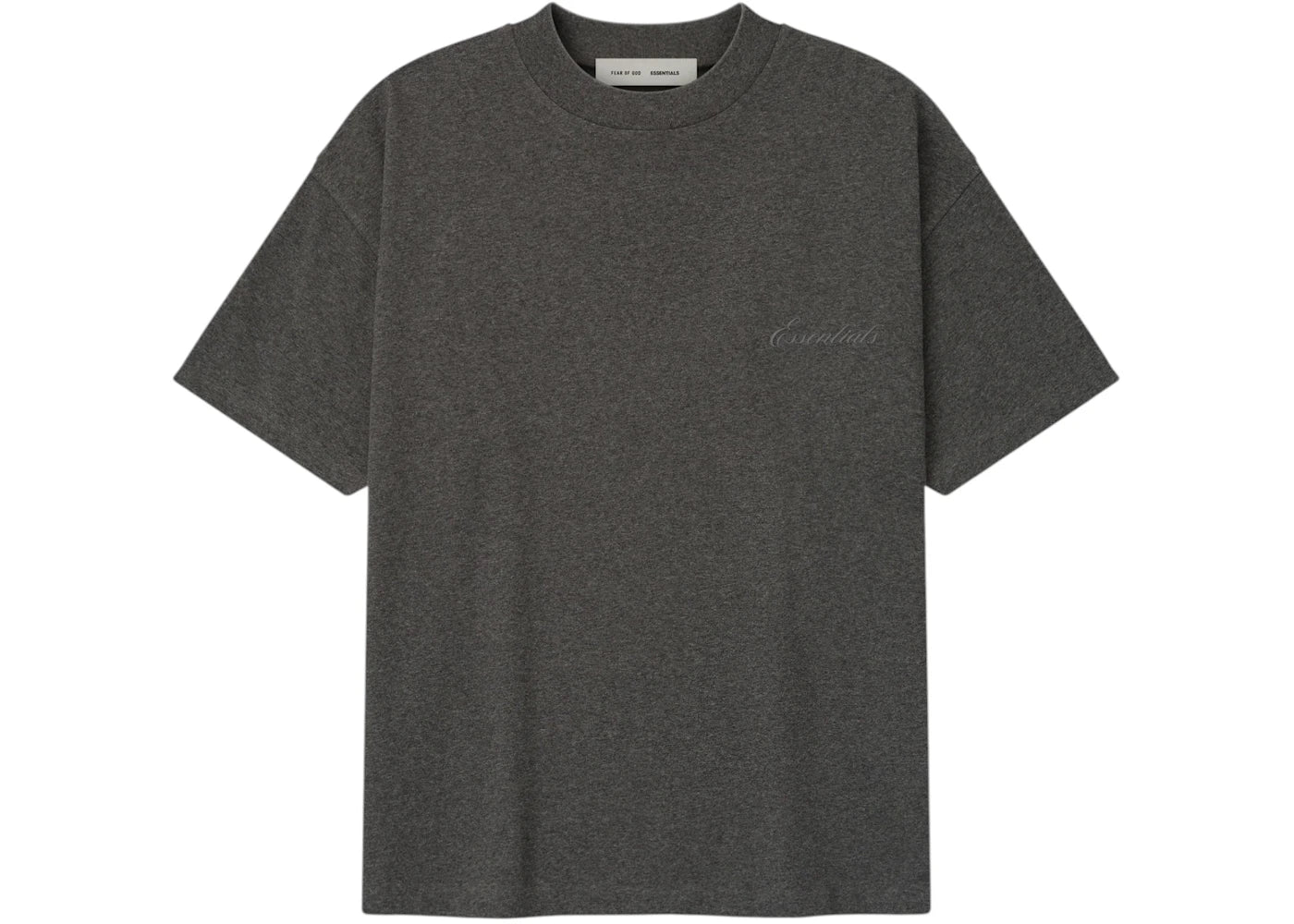 Fear of God Essentials Embroidered Classic Short Sleeve Tee Charcoal Heather