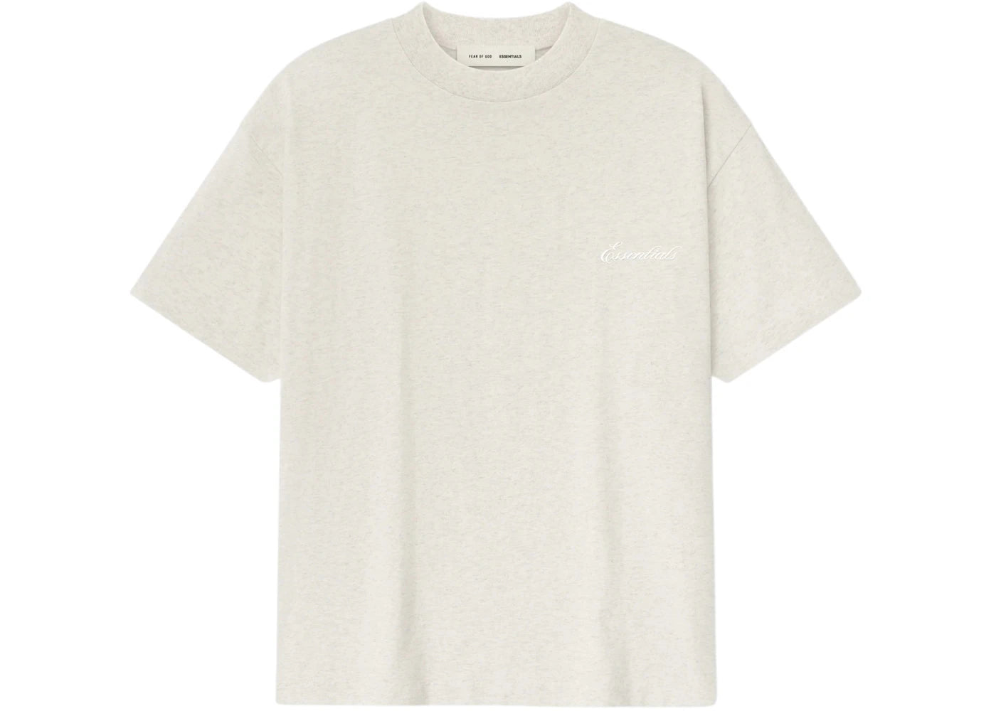 Fear of God Essentials Embroidered Classic Short Sleeve Tee Oatmeal Heather