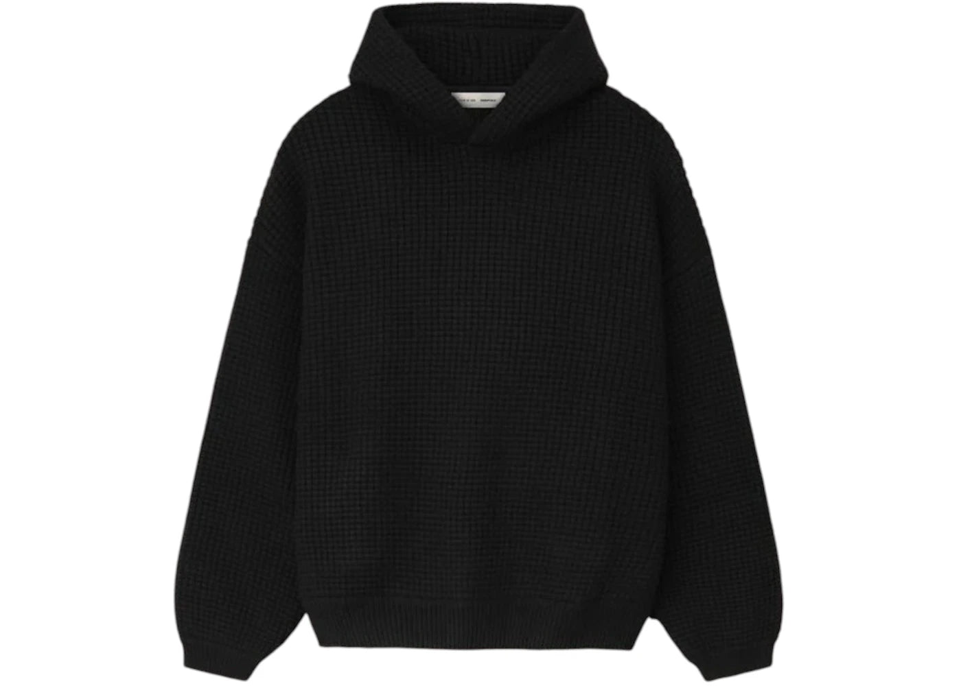 Fear of God Essentials Heavy Waffle 90's Hoodie Vintage Black