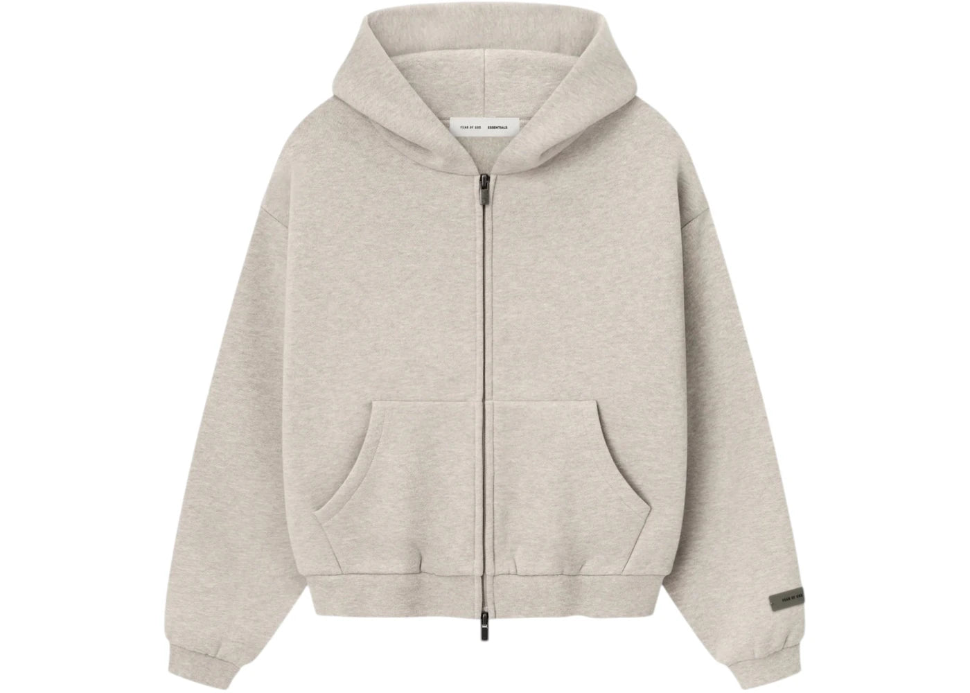 Fear of God Essentials Kids Classic Fleece Zip-Up Hoodie Heather Stone