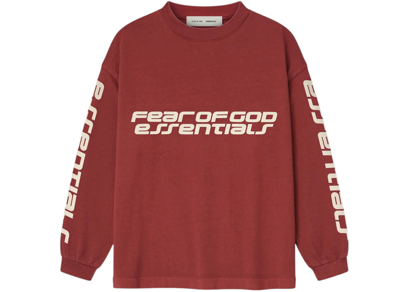 Fear of God Essentials Kids Classic Long Sleeve Tee Crimson