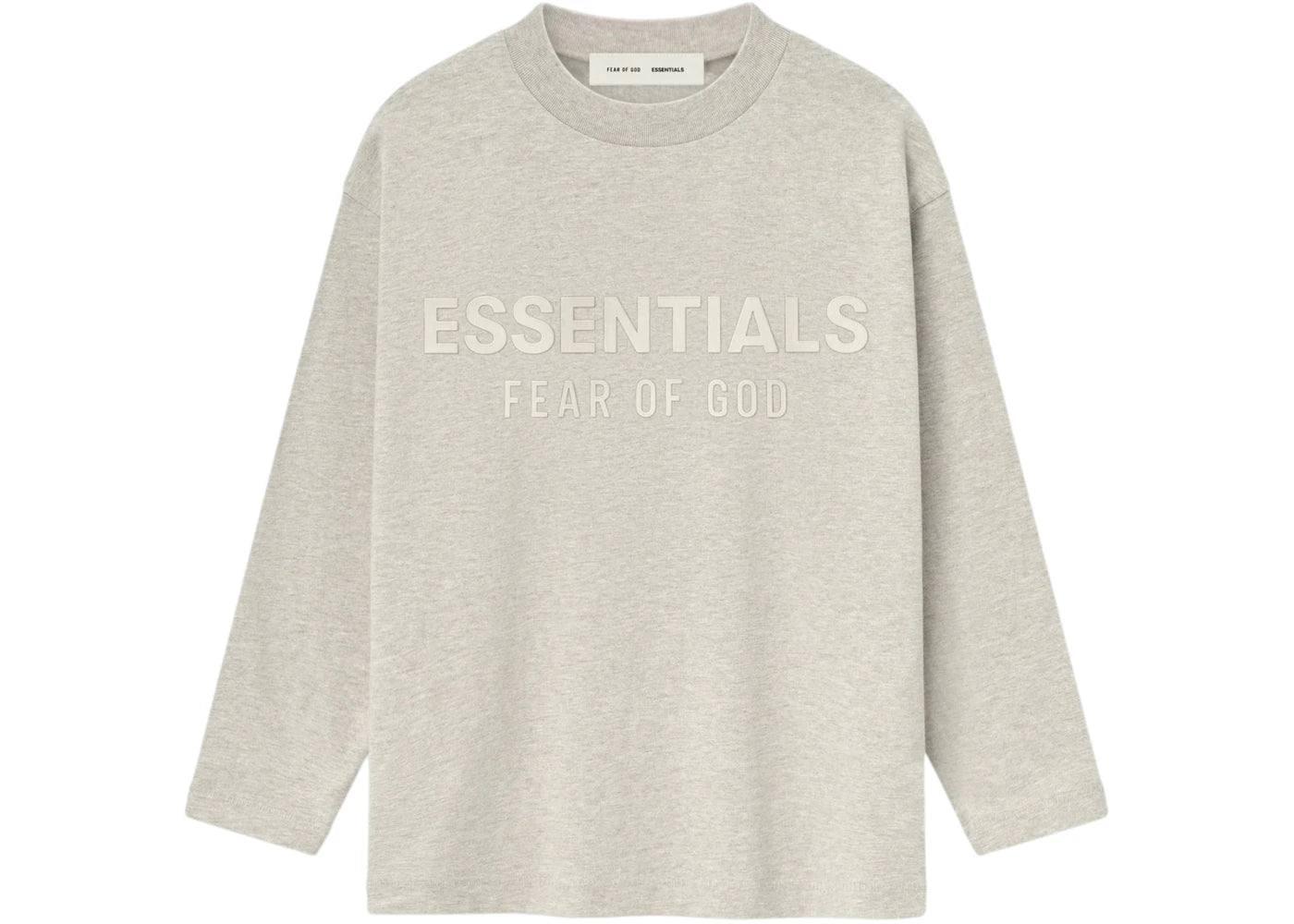 Fear of God Essentials Kids Classic Long Sleeve Tee Heather Stone