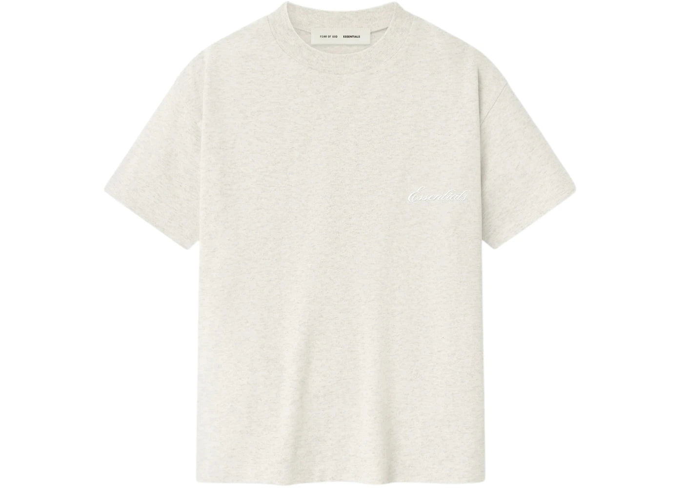 Fear of God Essentials Kids Embroidered Classic Short Sleeve Tee Oatmeal Heather