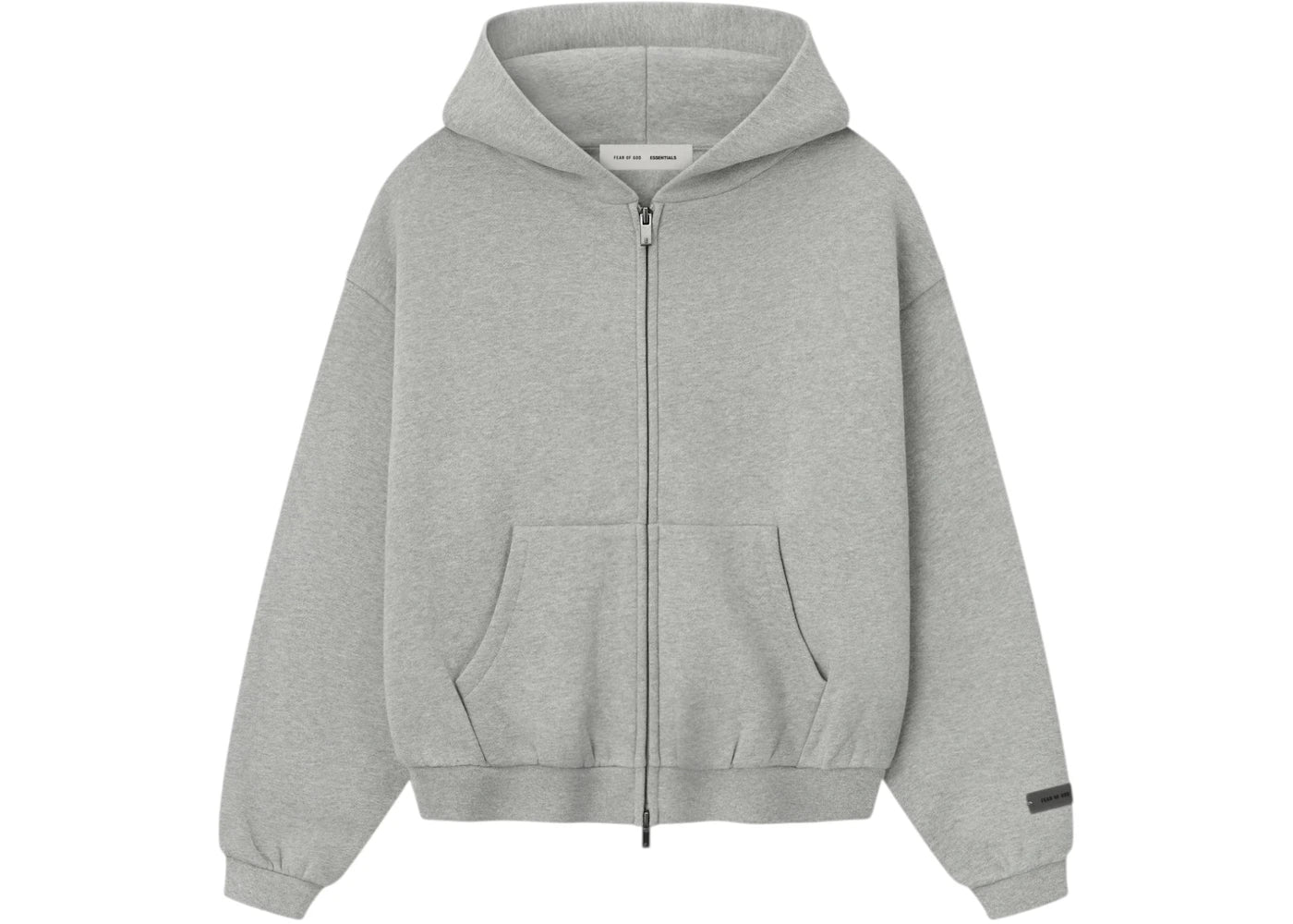 Fear of God Essentials Kids Fleece Zip-Up Hoodie Concrete Heather