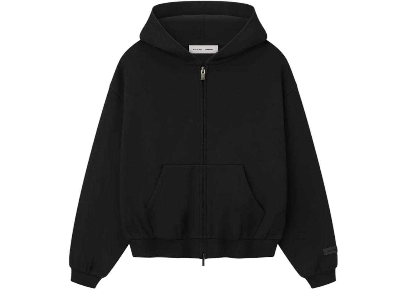 Fear of God Essentials Kids Fleece Zip-Up Hoodie Jet Black