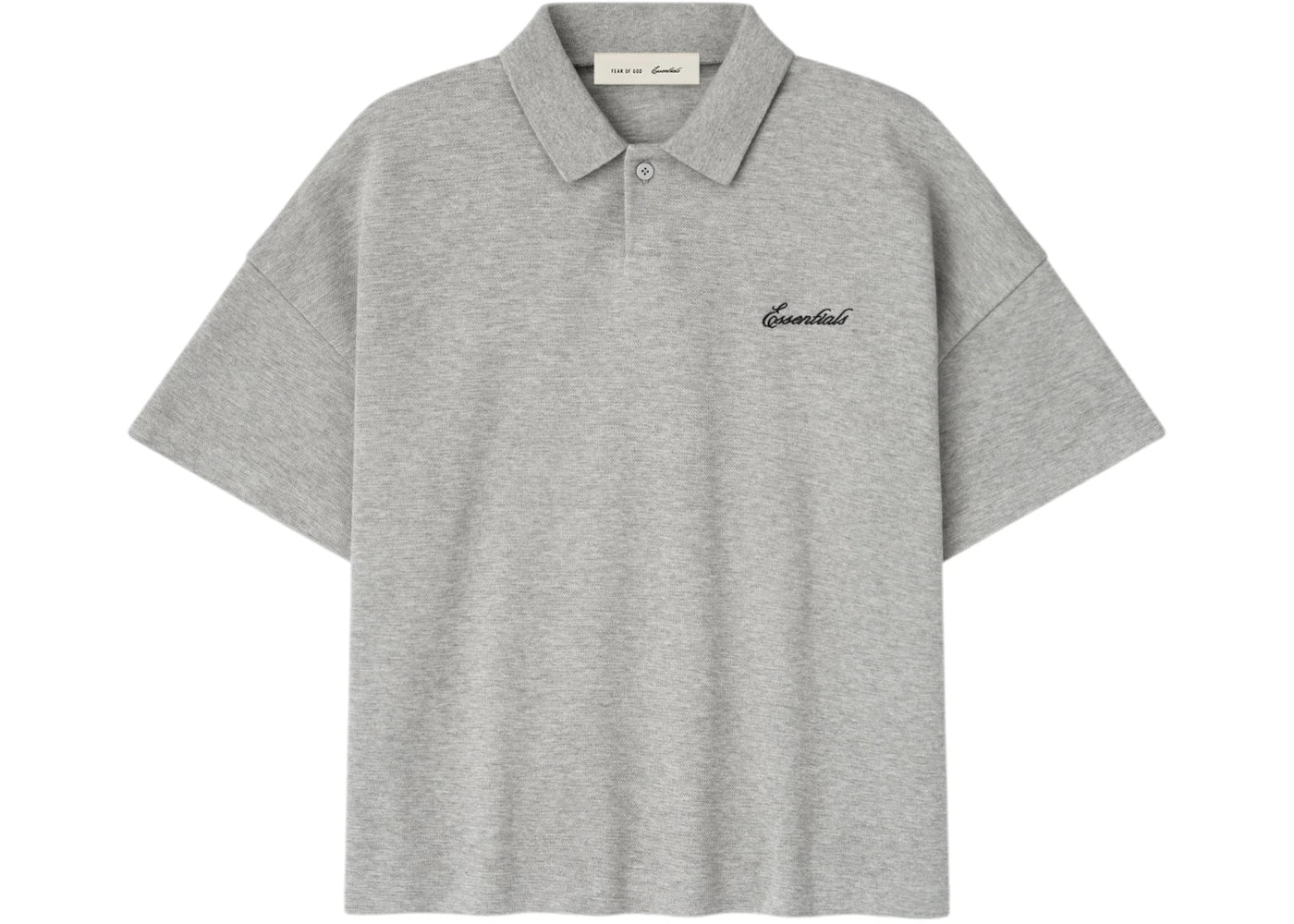 Fear of God Essentials Kids Pique Signature Classic Polo Concrete Heather