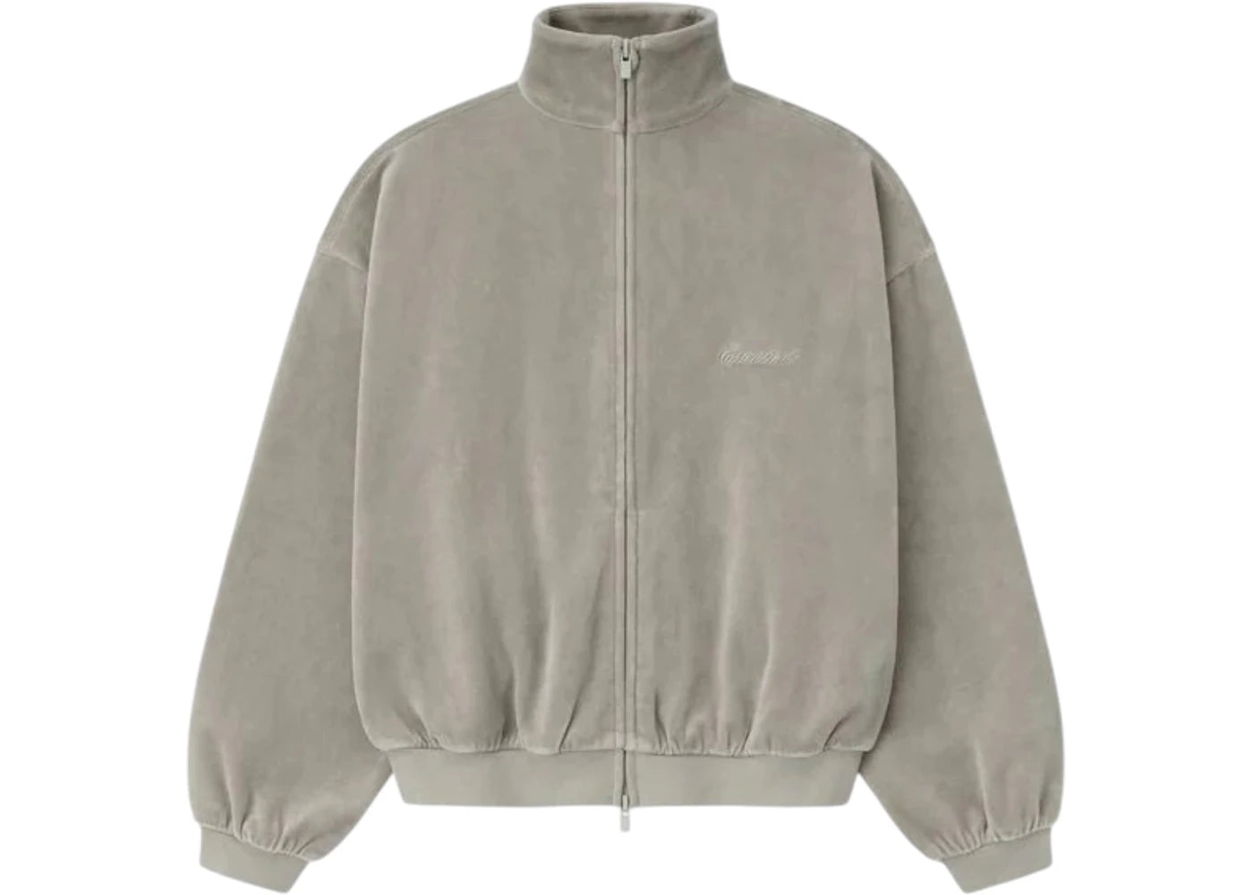 Fear of God Essentials Kids Velour Classic Track Jacket Smoke Grey