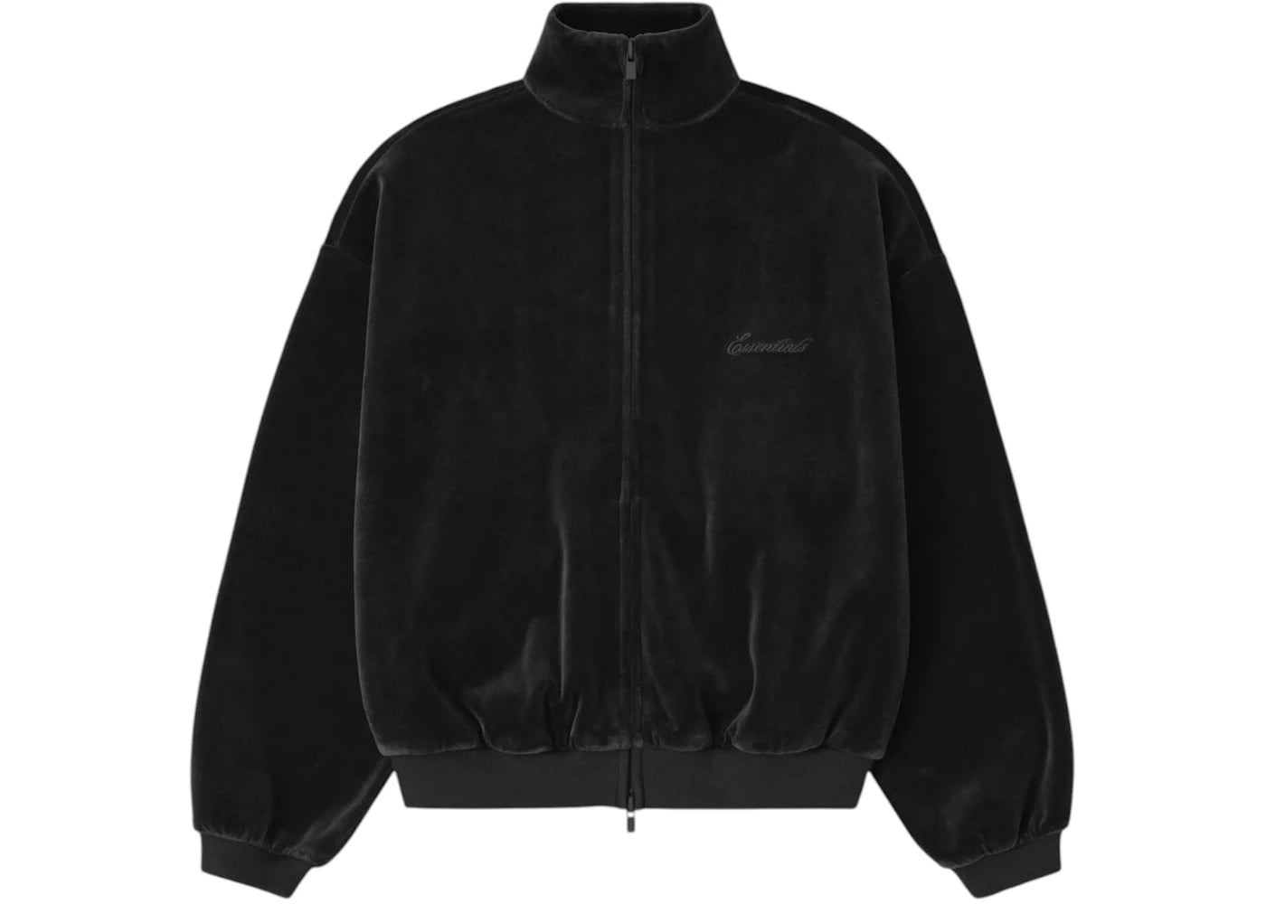 Fear of God Essentials Kids Velour Classic Track Jacket Vintage Black
