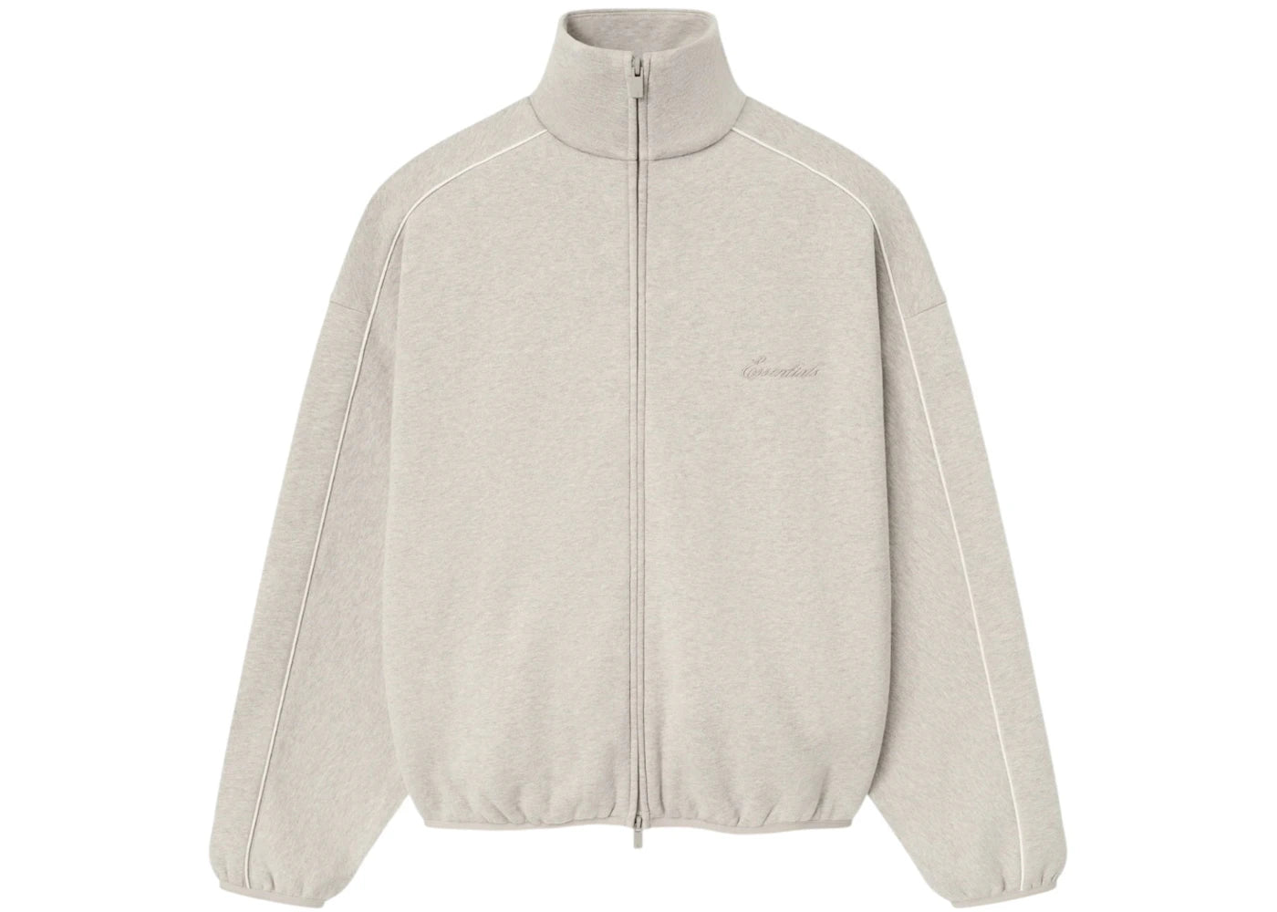 Fear of God Essentials Modern Fleece Piping Track Jacket Heather Stone/Cloud White