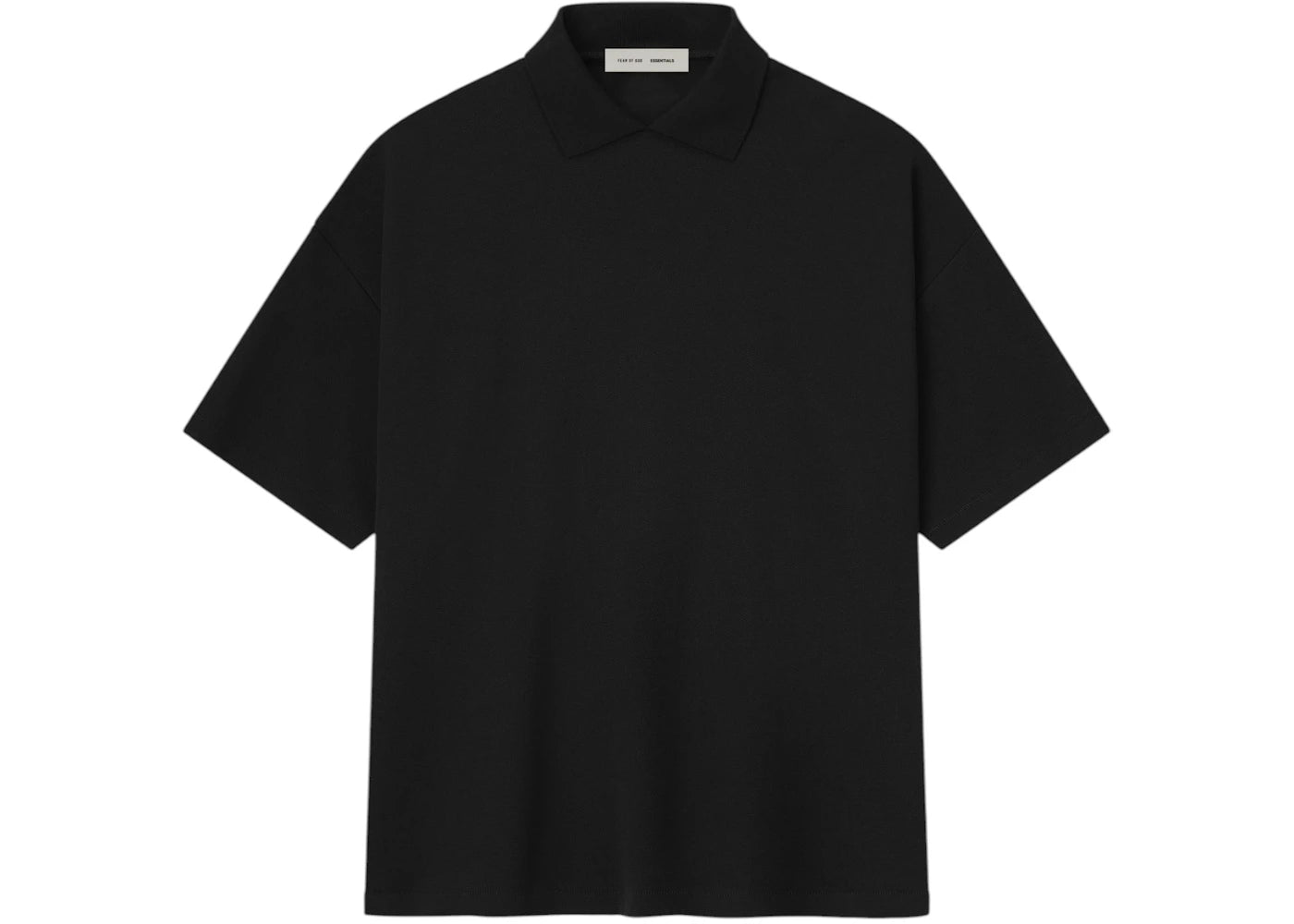 Fear of God Essentials Pique 90's Polo Sleeve Tee Jet Black