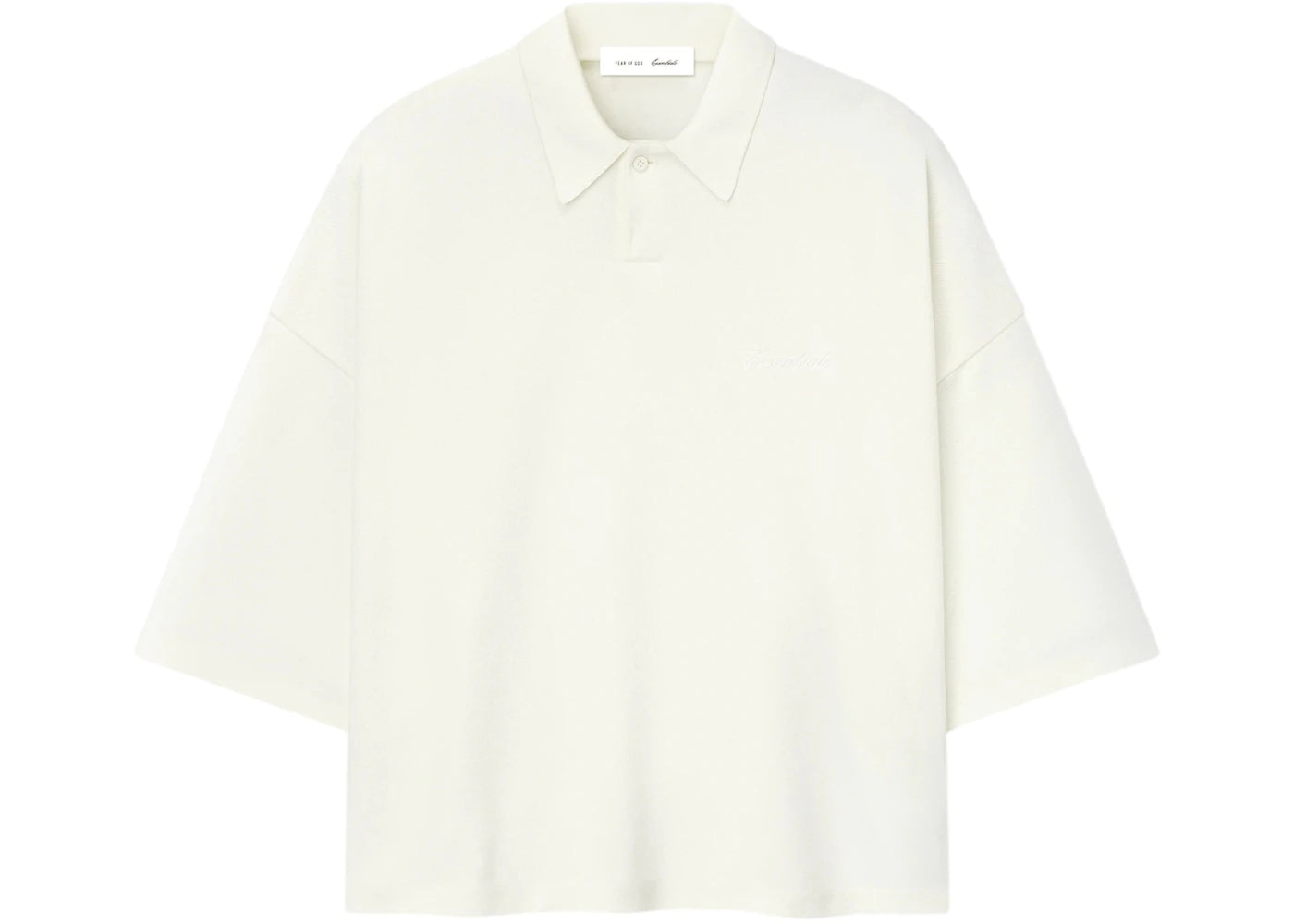 Fear of God Essentials Pique Signature 90's Cropped Polo Ivory
