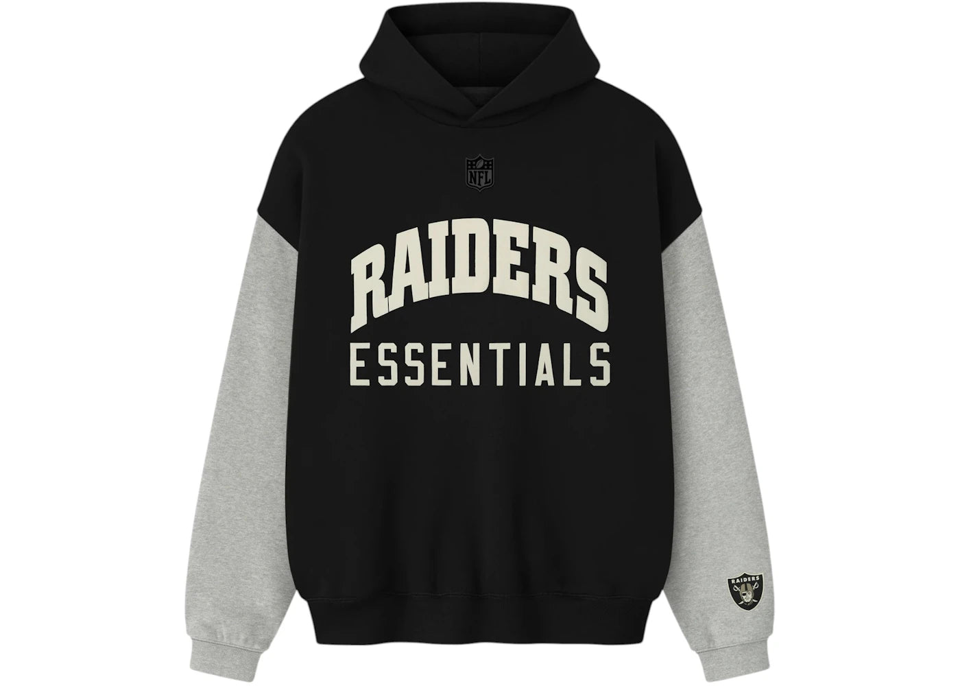 Fear of God Essentials Raiders Sport Hoodie Black/Concrete Heather