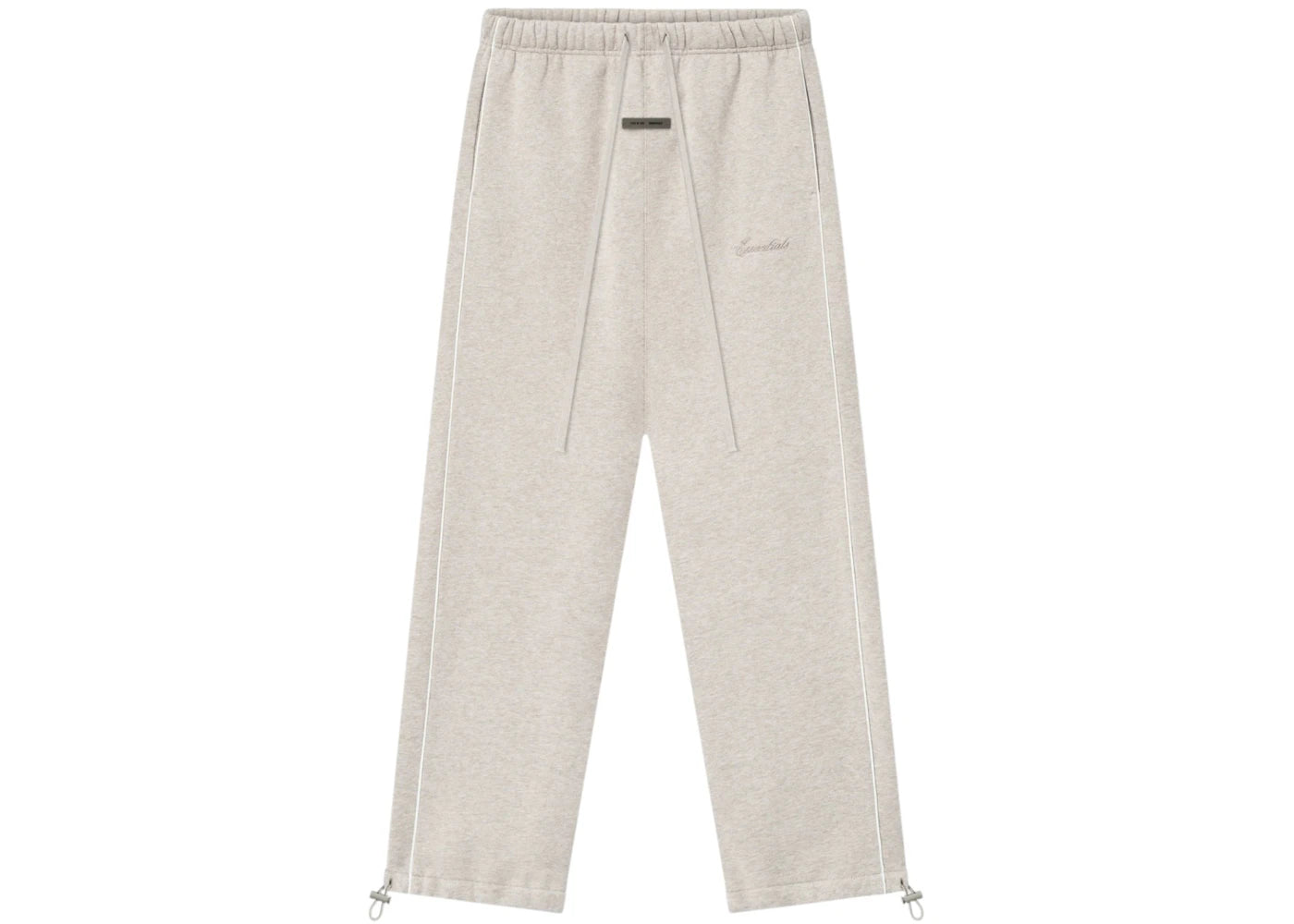 Fear of God Essentials Relaxed Fleece Piping Sweatpant Heather Stone/Cloud White