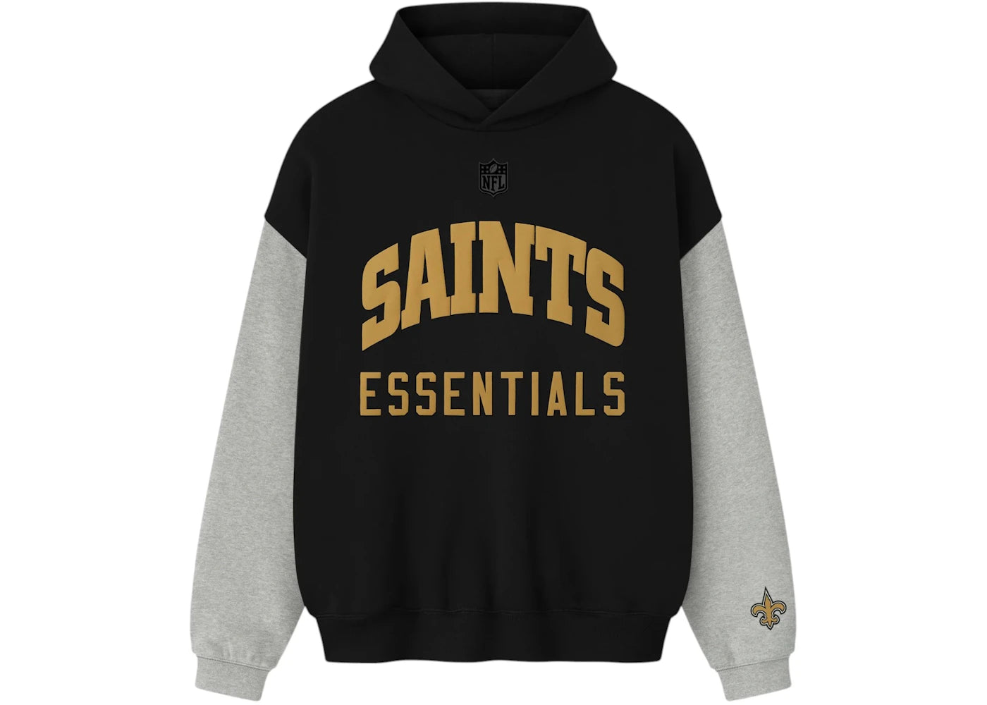 Fear of God Essentials Saints Sport Hoodie Black/Concrete Heather
